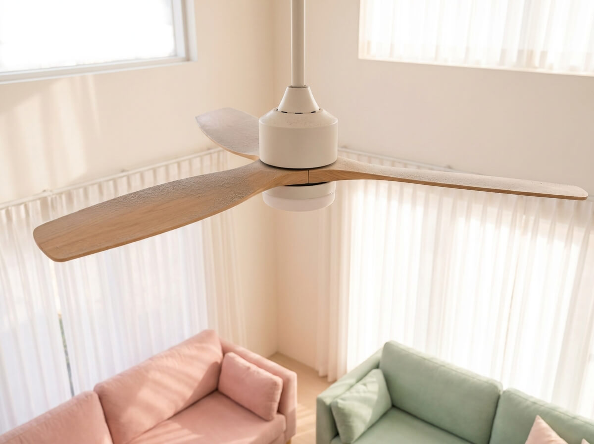 Ceiling fan in living room