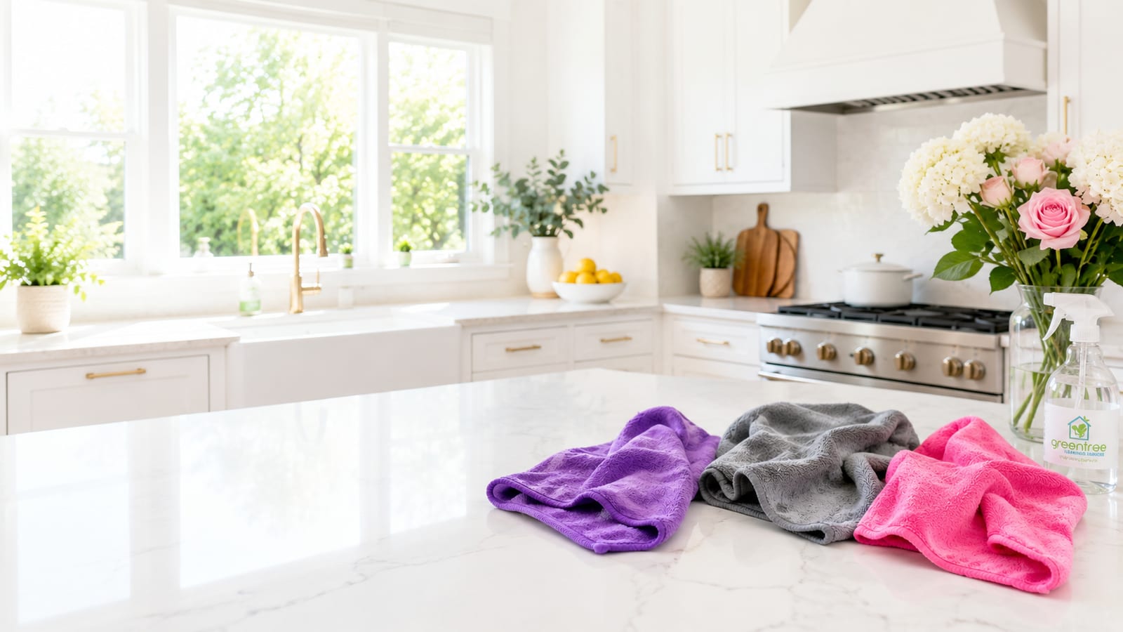color-coded microfiber cleaning towels