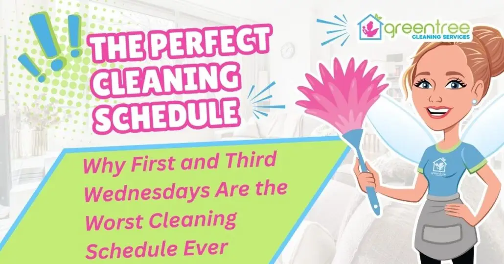 Blog cover image for GreenTree Cleaning Services with a bright white living room in Irvine, a Fairy Clean-Mother in the foreground, and the blog title displayed